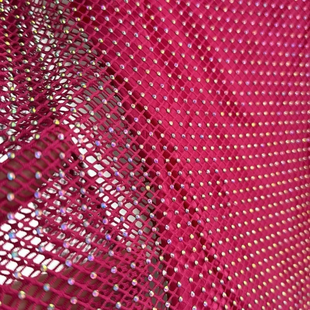 Sunday in Brooklyn Mesh Shine Top Hot Pink